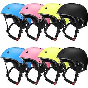 Kingdder 8 Pcs Kids Bike Helmets Bulk, CPSC Certified Toddler Skateboard Helmet Adjustable Kids Bike Helmet Ages 5-8 Years Old Boys Girls for Skateboard Bicycle Scooter Cycling Preschool(Classic)