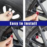 Ziciner 5 PCS Crown Tire Valve Stem Caps, Leak-Proof Tire Air Valve Stem Covers with O Rubber Seal, Universal Vehicle Stem Caps for Cars, SUVs, Trucks, Motorcycles, Bicycles (Red)