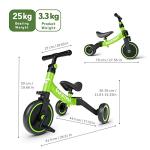 besrey 5 in 1 Toddler Bike for 10 Month to 4 Years Old Kids, Toddler Tricycle Kids Trikes Tricycle, Toys for Boy & Girl, Balance Training, Removable Pedals