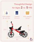 KRIDDO Kids Tricycle for Ages 2-4, Red