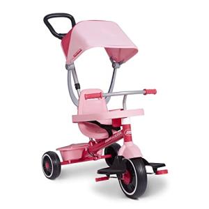 4-in-1 Pink Tricycle for Toddler Fun