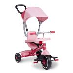4-in-1 Pink Tricycle for Toddler Fun