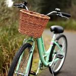 Light Brown Wicker Bike Basket for Most Bikes