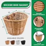 Light Brown Wicker Bike Basket for Most Bikes