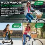 Light Brown Wicker Bike Basket for Most Bikes