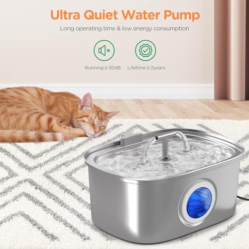 Stainless Steel Cat Water Fountain: Automatic Pet Dispenser