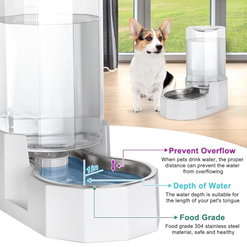 RIZZARI Stainless Steel Automatic Gravity Pet Waterer for Cats