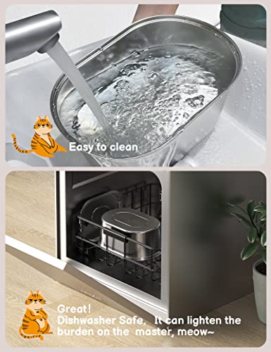 Stainless Steel Cat Water Fountain: 108oz/3,2L, Quiet Pump
