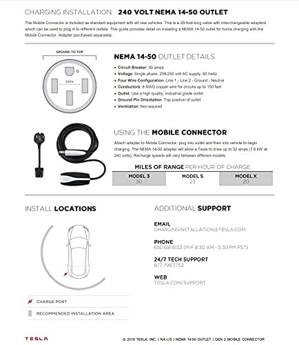 Tesla NEMA 14-50 Gen 2 Mobile Connector Smart Adapter