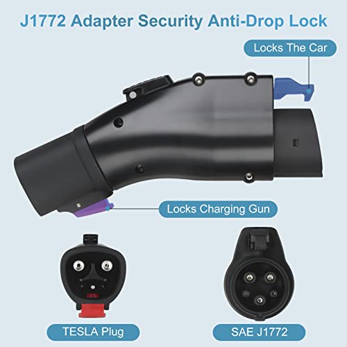 Tesla to J1772 Adapter, 60A & Anti-Drop Lock