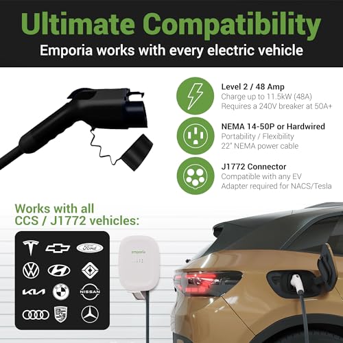 WiFi-enabled 48A Level 2 EV Charger