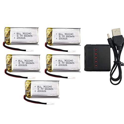 5 Pack Lithium Battery and Charger for SP300 Drone