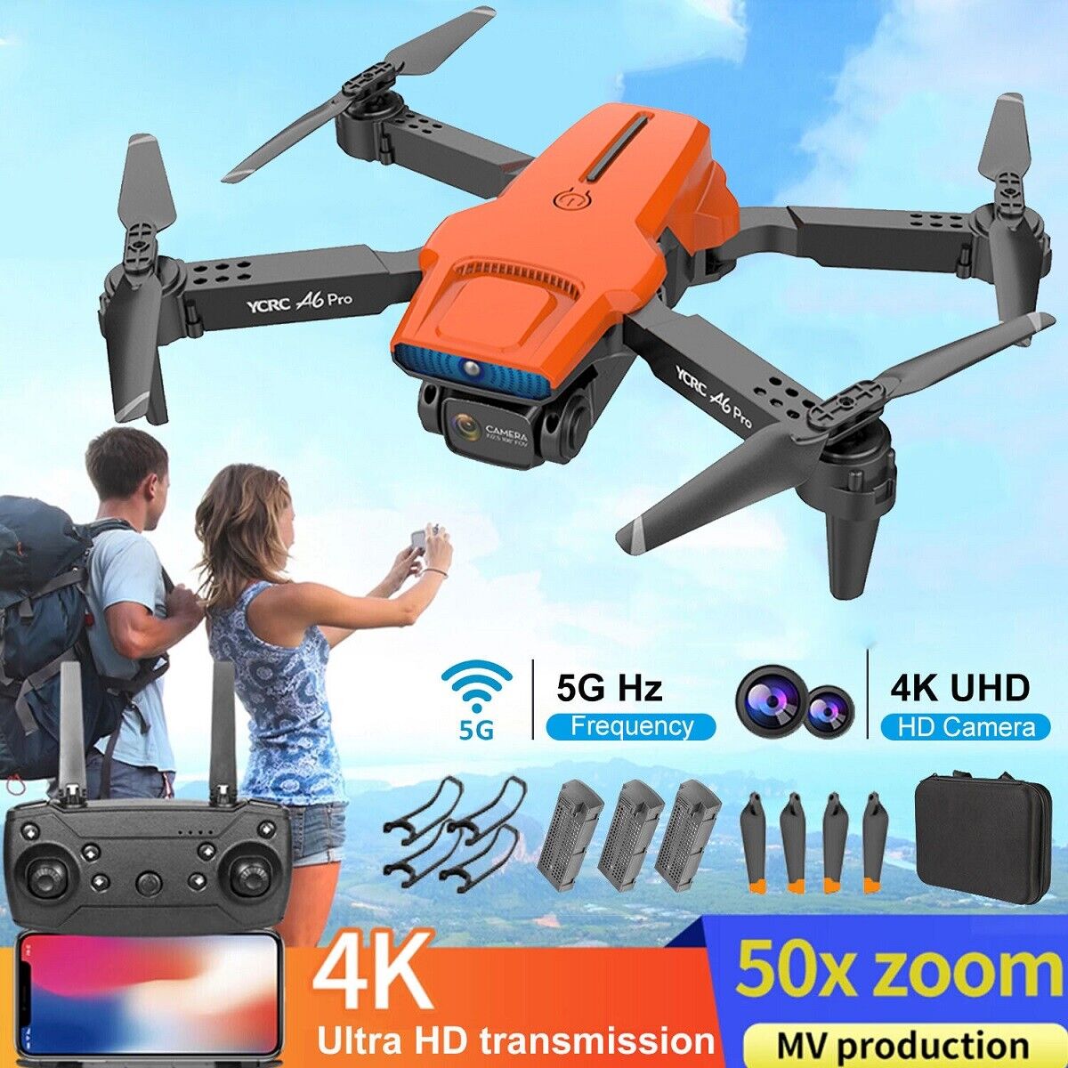 Drone X Pro 4K HD with 3 Batteries