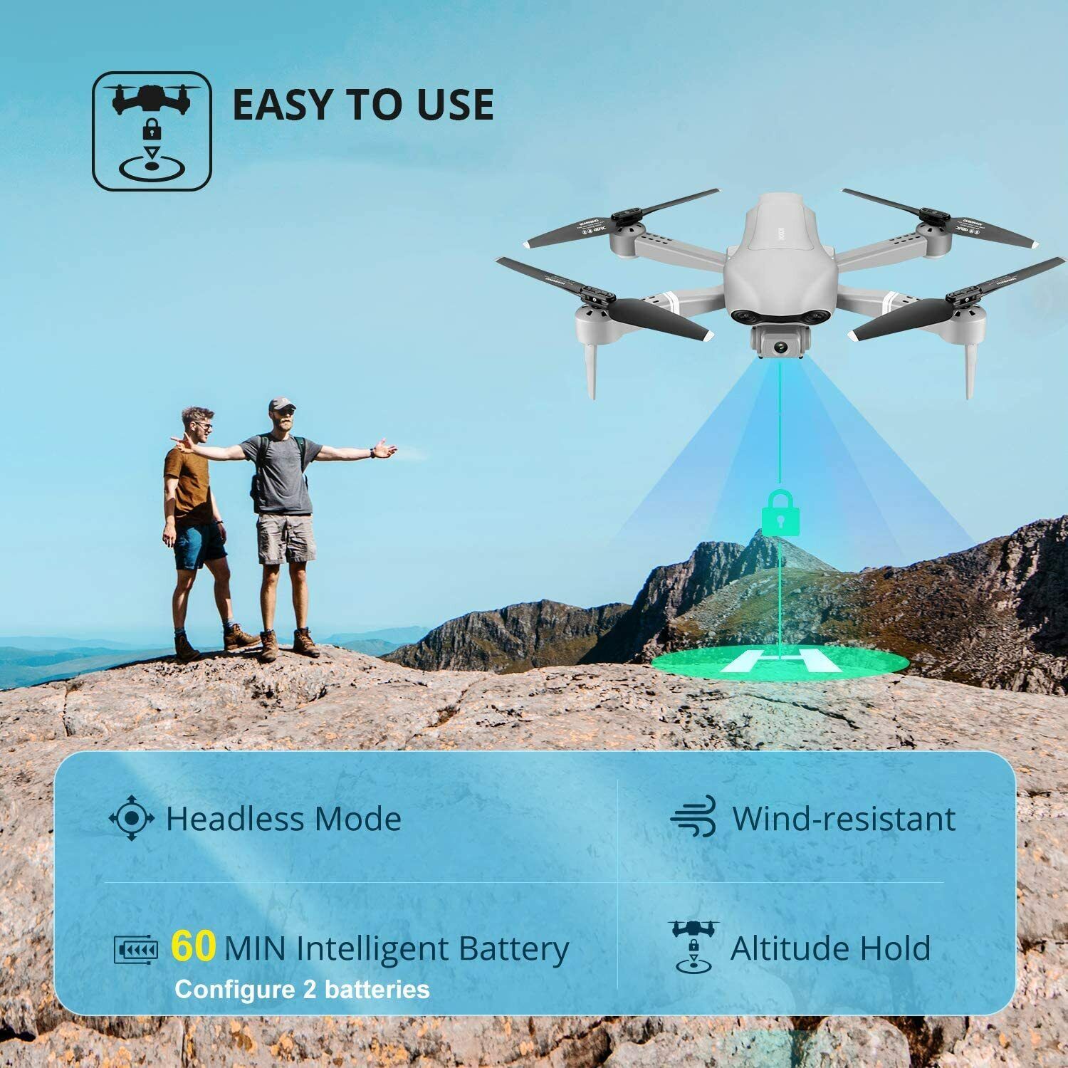 Refurbished 4K Foldable Quadcopter with GPS