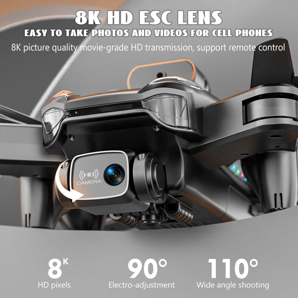 8K HD Dual Camera WiFi FPV Drone +4 Batteries