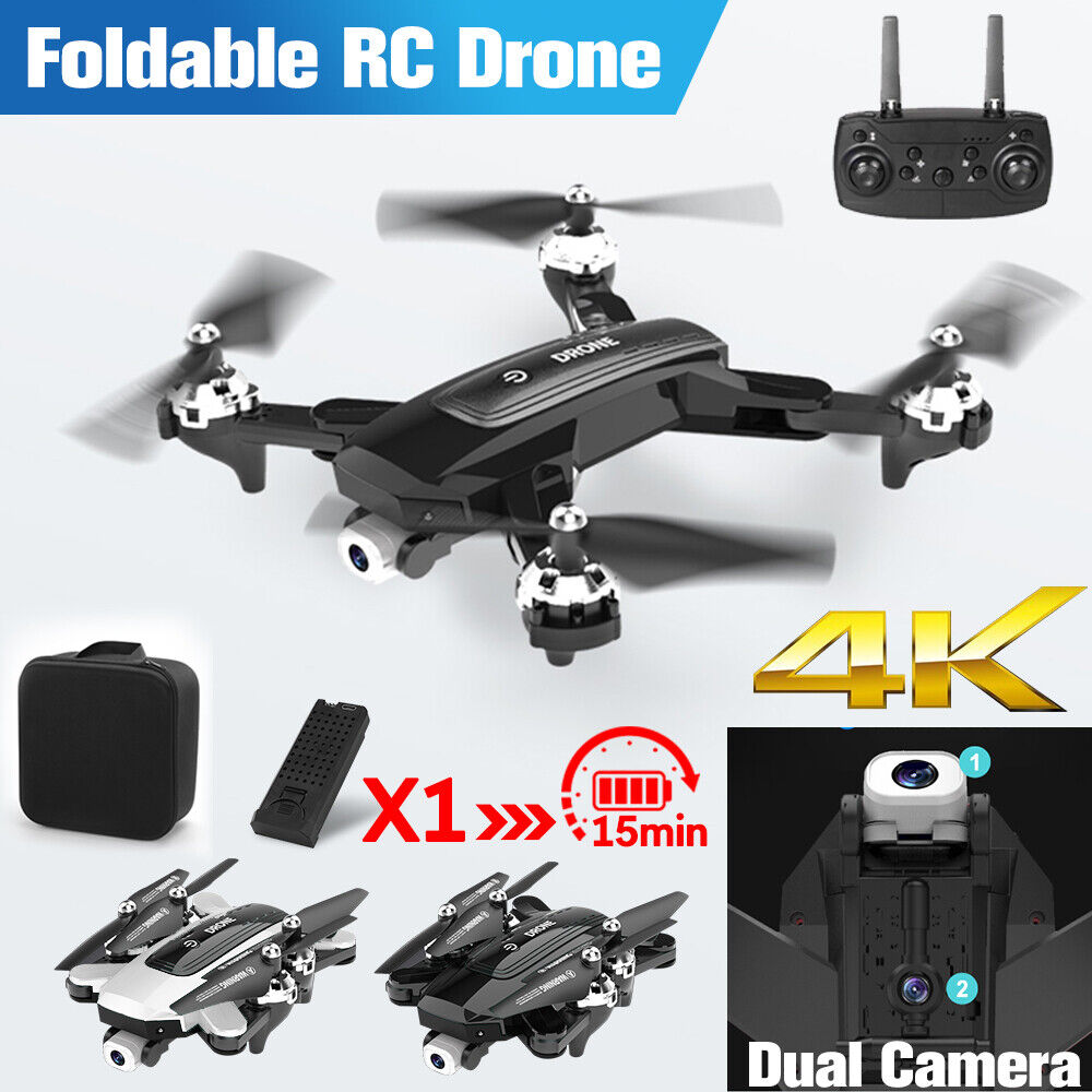 Foldable 4K Dual Camera Wifi Drone +3 batteries