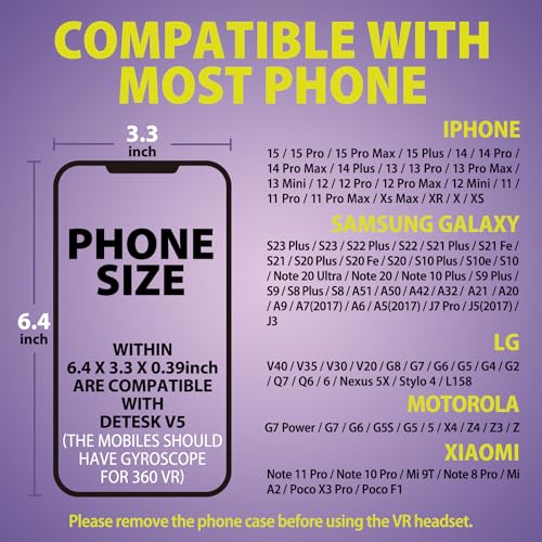 DESTEK V5 VR Headset for Phones with Controller