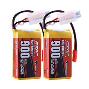 SUNPADOW 7.4V 900mAh 2S RC Lipo Batteries (2 Pack)
