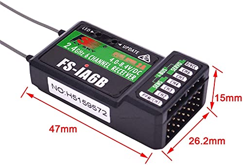 DollaTek FS-iA6B 2.4G 6CH Receiver with Double Antenna