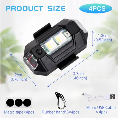 4 LED Strobe Lights for Drones and Bikes