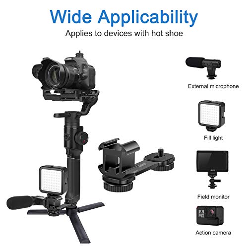 Triple Cold Shoe Mount for Gimbal Stabilizers