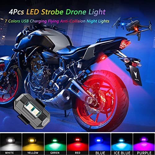 4-Pack Colorful LED Strobe Lights for Drones
