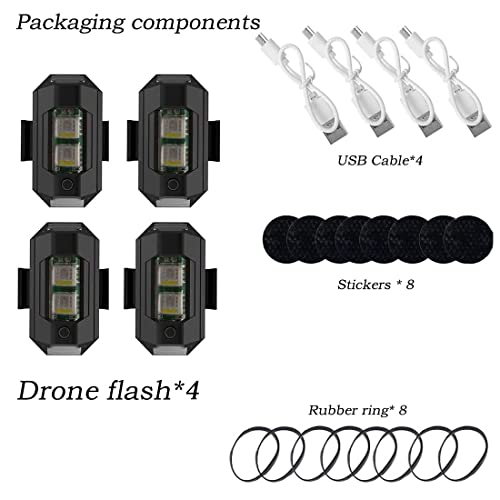 4-Pack Colorful LED Strobe Lights for Drones