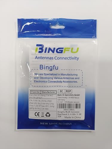 Bingfu 2.4GHz 5GHz 3dBi WiFi Antenna (2-Pack)