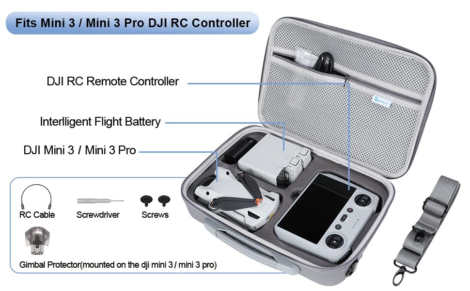 SKYREAT Mini 3 Pro Portable Leather Drone Case