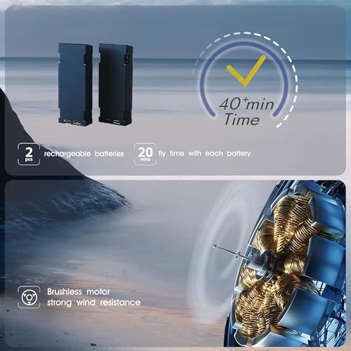 Foldable Quadcopter with 40+ mins Flight Time, 2K Camera