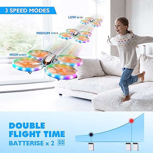 i9 Drone for Kids with Colorful Lights, Headless Mode, Flip