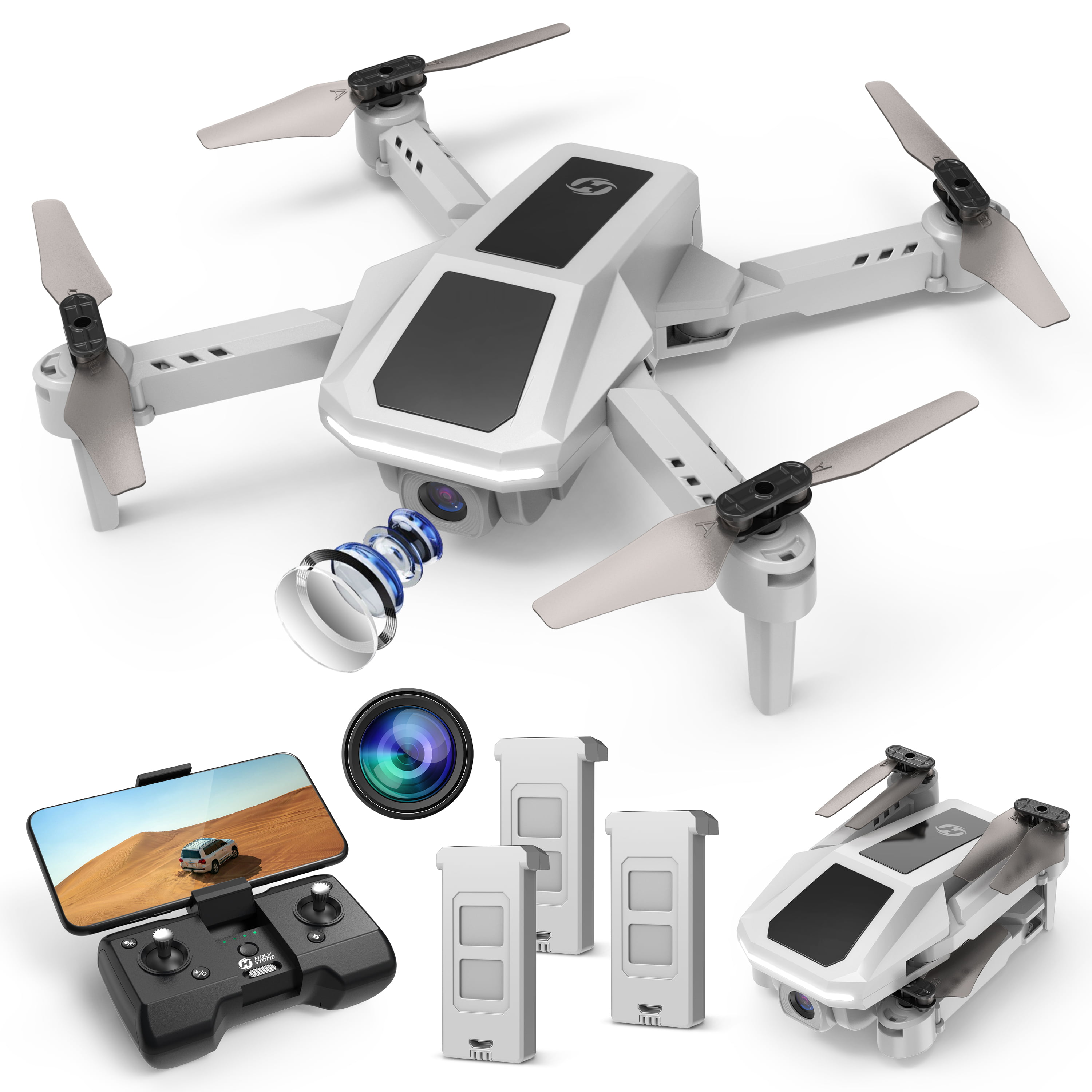 Foldable Quadcopter with 1080P Camera, Voice Control