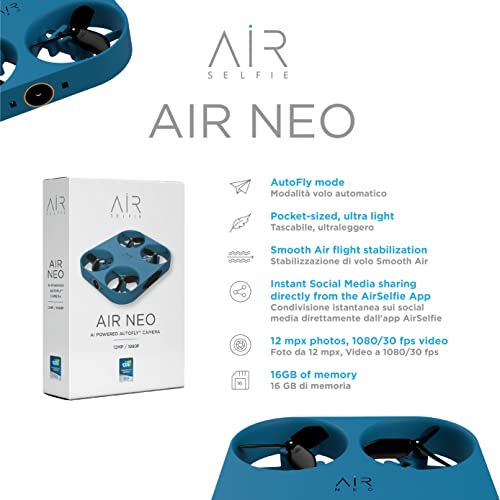 AirSelfie Pocket Drone with 12MP Camera - Blue