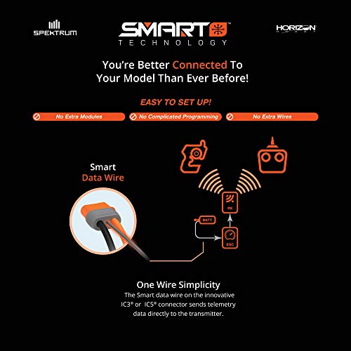 Spektrum 160A Brushless Smart Motor Combo, Black