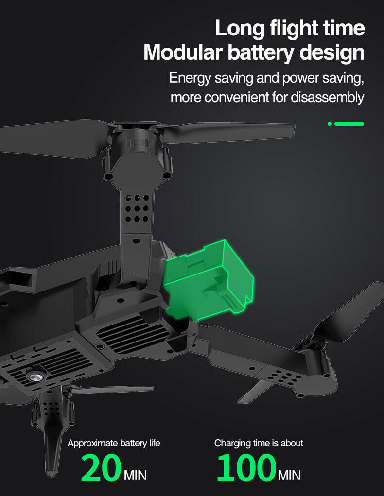 WiFi FPV Drone with 4K Camera & 2 Batteries