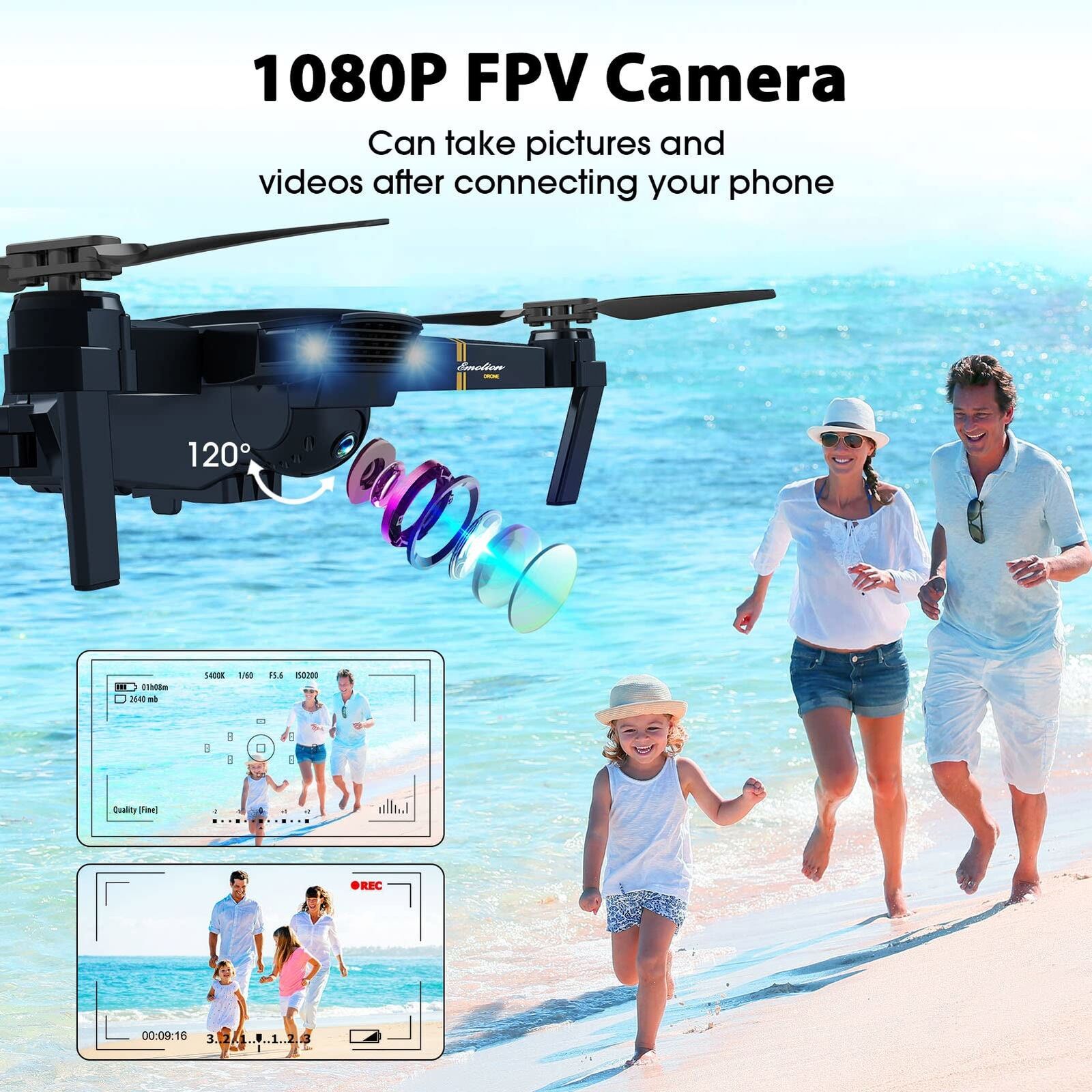Wifi HD Camera Foldable Quadcopter + 4 Batteries