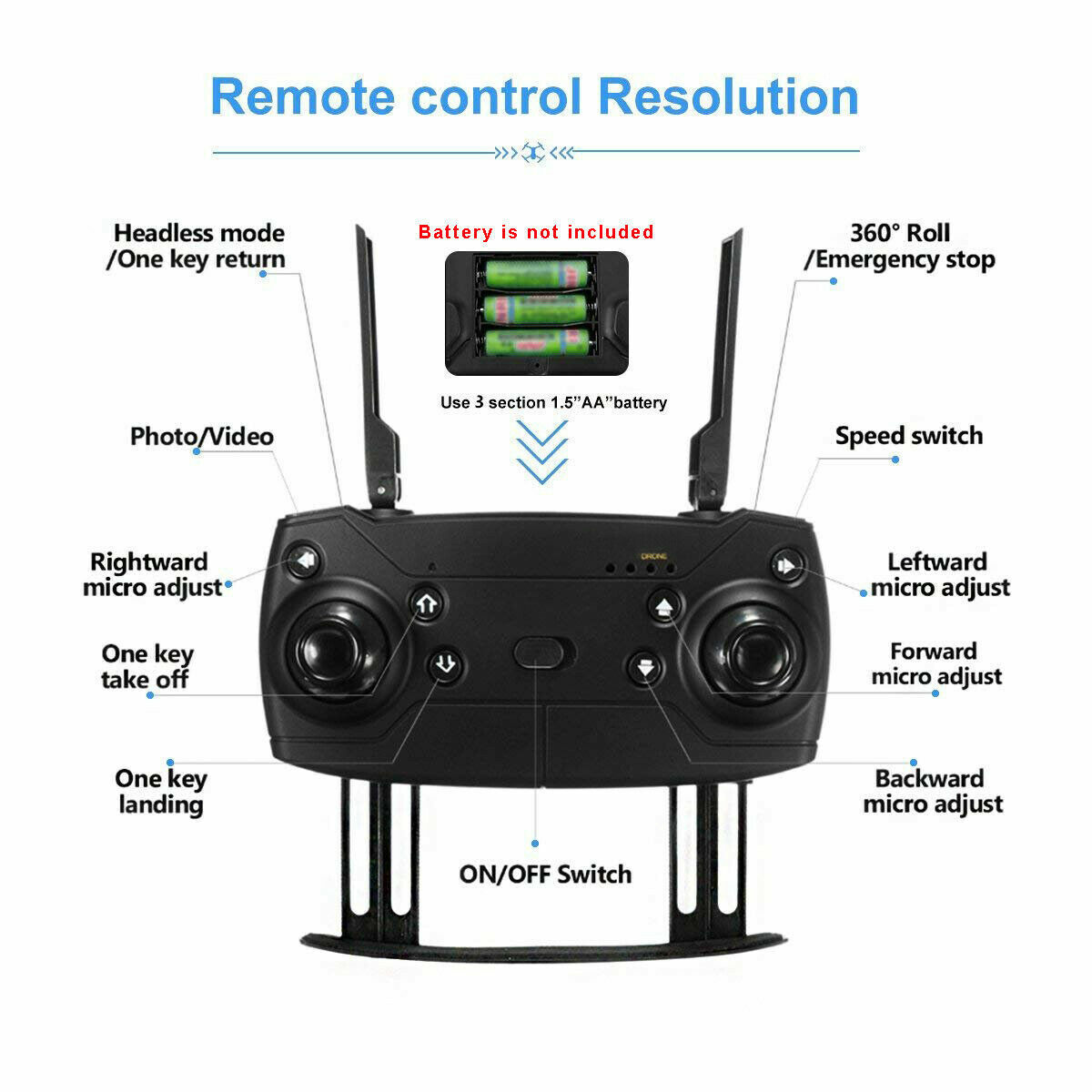 Wifi HD Camera Foldable Quadcopter + 4 Batteries