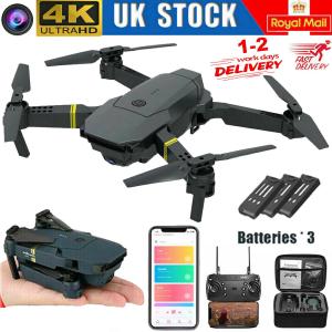 Foldable RC Drone with 3 Batteries and 4K Camera