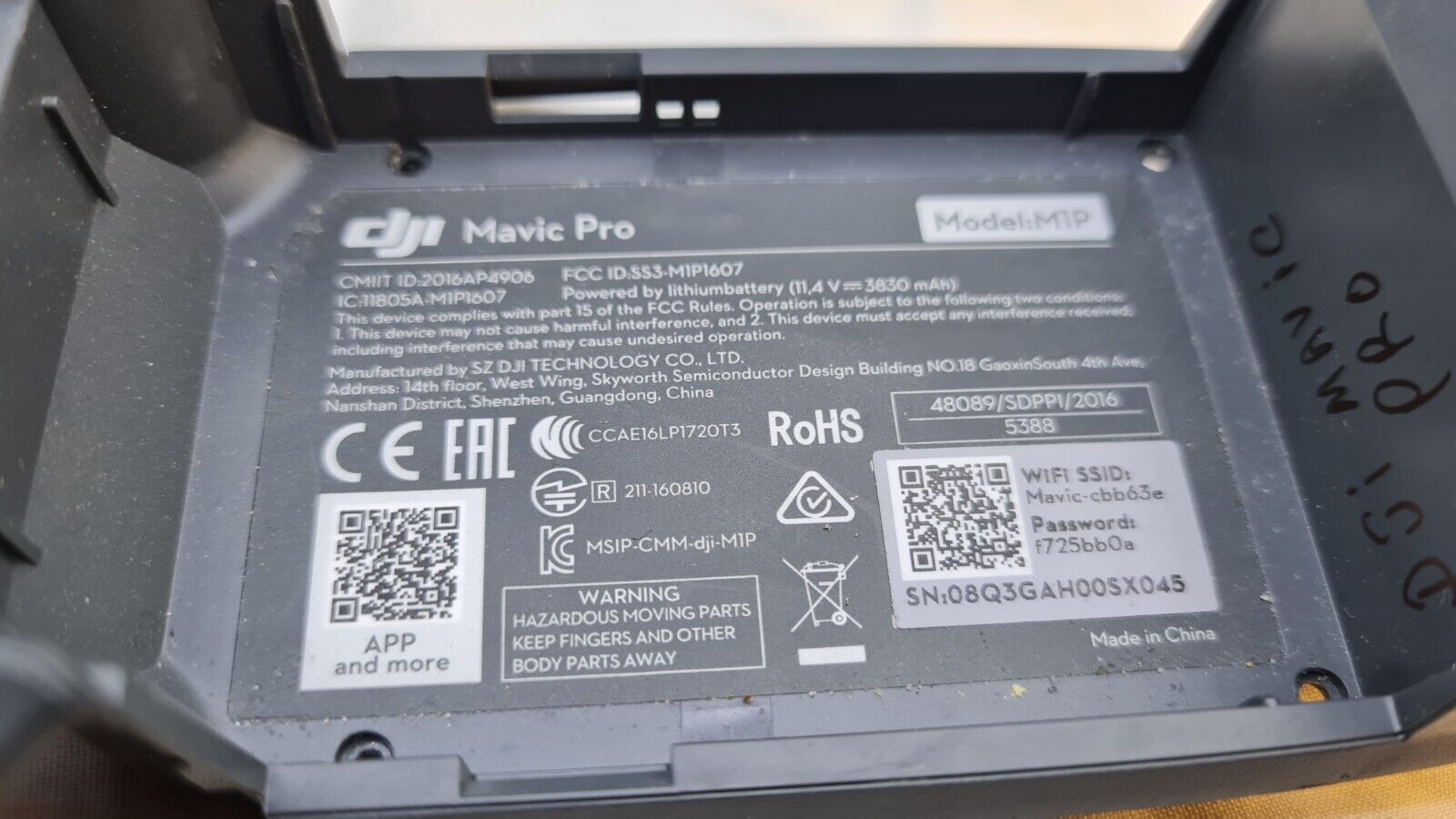 DJI Mavic Pro Grey Body Cover Frame