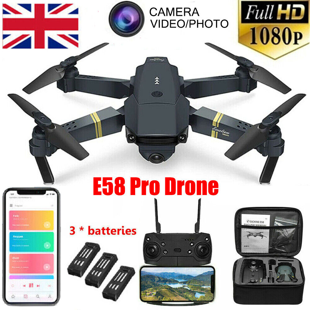 Foldable 4K HD WiFi Drone with 3 Batteries