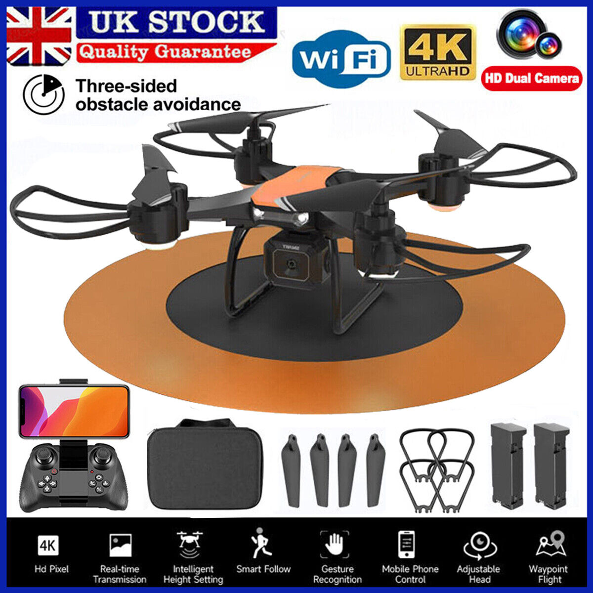 4K HD GPS Pro Drone with Follow Me