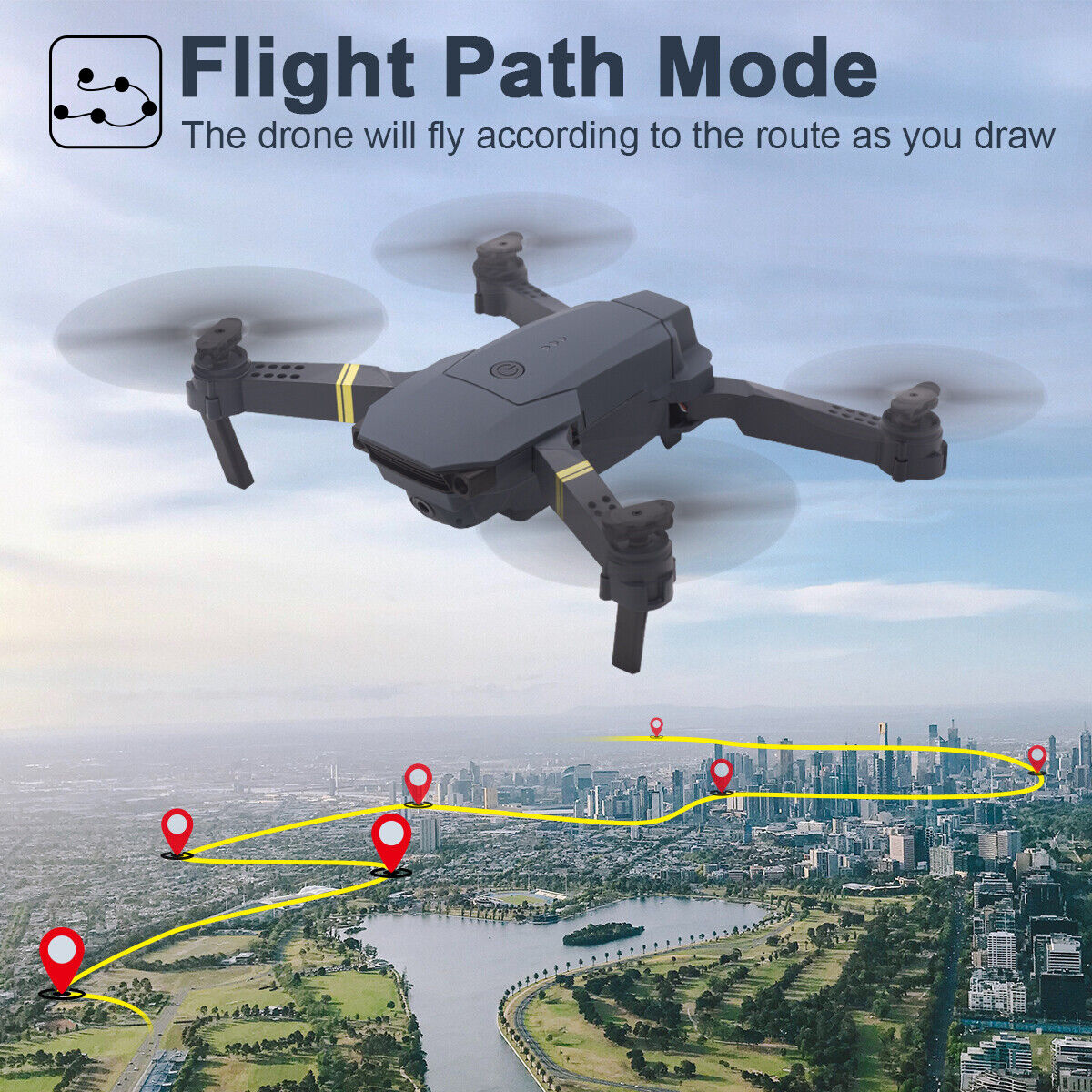 Foldable RC Quadcopter with 3 Batteries