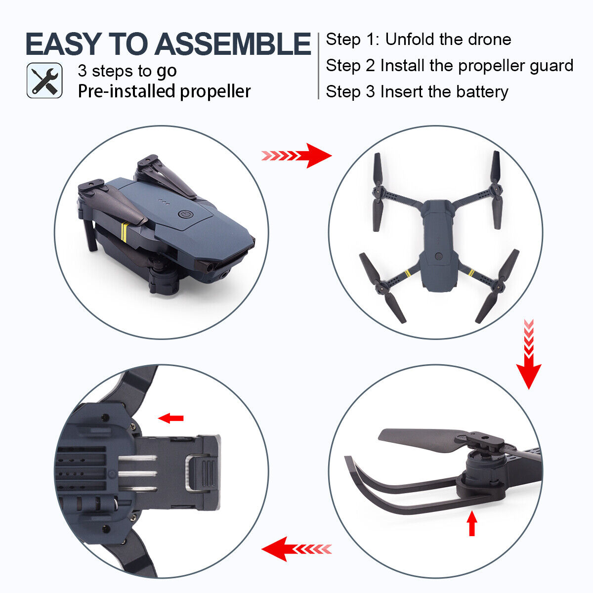 Foldable Dual Camera 4K Drone with GPS