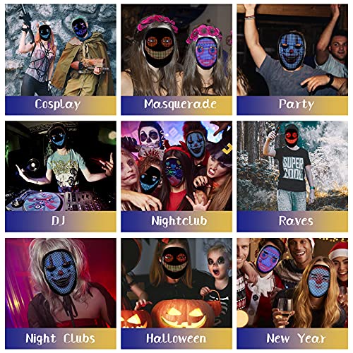 Programmable LED Halloween Mask for Adults