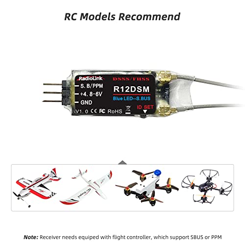 Radiolink R12DSM 12-Channel RC Receiver for Drones