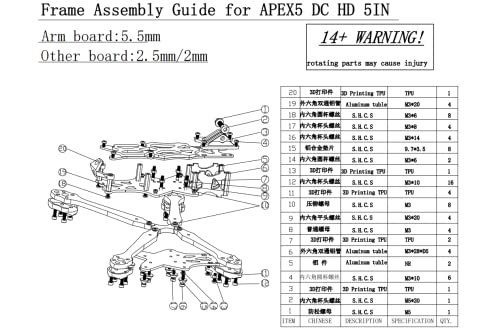 YoungRC 250mm Carbon Fiber FPV Drone Frame Kit