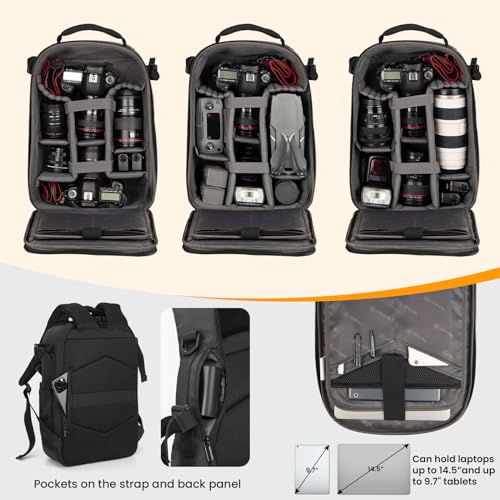 Hardshell DSLR Camera Backpack with Raincover