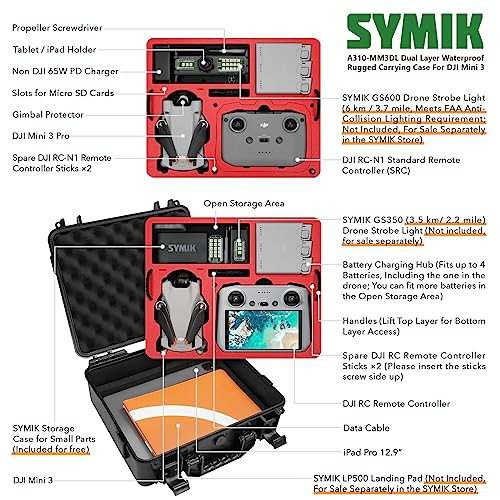 SYMIK Waterproof Carrying Case for DJI Mini 3 Pro