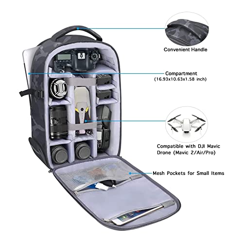 Camera backpack with hardshell case and tripod holder