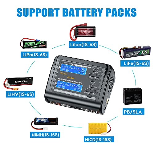 Hiyiton Dual Port Battery Charger with LCD Display